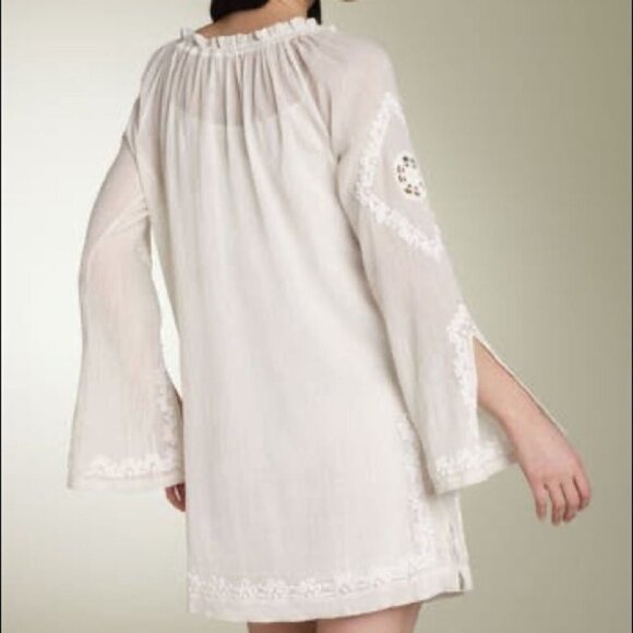 Joie Boho Cream Off White Shift Dress Embroidered Size Medium - Picture 2 of 13